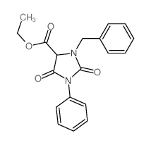 4-Imidazolidinecarboxylicacid, 2,5-dioxo-1-phenyl-3-(phenylmethyl)-, ethyl ester structure
