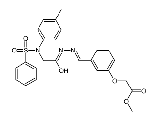 methyl 2-[3-[[[2-[N-(benzenesulfonyl)-4-methylanilino]acetyl]hydrazinylidene]methyl]phenoxy]acetate Structure