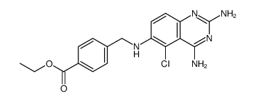 6-<(p-carbethoxybenzyl)amino>-5-chloro-2,4-diaminoquinazoline Structure