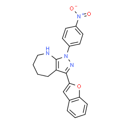 Pyrazolo[3,4-b]azepine, 3-(2-benzofuranyl)-1,4,5,6,7,8-hexahydro-1-(4-nitrophenyl)- (9CI)结构式