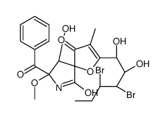 (5S,8S,9R)-8-benzoyl-2-[(1S,2R,3S,4S)-3,4-dibromo-1,2-dihydroxyhexyl]-9-hydroxy-8-methoxy-3-methyl-1-oxa-7-azaspiro[4.4]non-2-ene-4,6-dione结构式