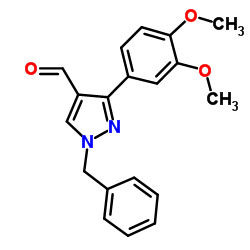 1-Benzyl-3-(3,4-dimethoxyphenyl)-1H-pyrazole-4-carbaldehyde结构式