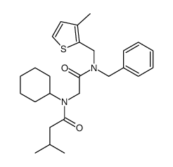 N-[2-[benzyl-[(3-methylthiophen-2-yl)methyl]amino]-2-oxoethyl]-N-cyclohexyl-3-methylbutanamide结构式