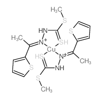 bis[methyl[1-(2-thienyl)ethylidene]hydrazinecarbodithioato]copper Structure
