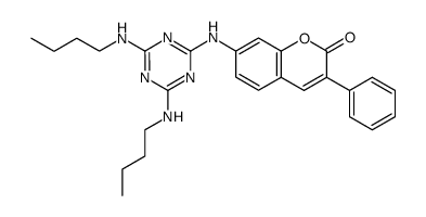 7-(4,6-bis-butylamino-[1,3,5]triazin-2-ylamino)-3-phenyl-chromen-2-one Structure