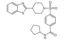 Benzamide, 4-[[4-(2-benzothiazolyl)-1-piperidinyl]sulfonyl]-N-cyclopentyl- (9CI) Structure