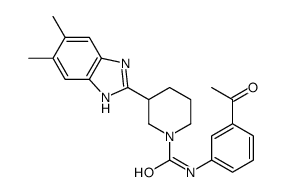 1-Piperidinecarboxamide,N-(3-acetylphenyl)-3-(5,6-dimethyl-1H-benzimidazol-2-yl)-(9CI) Structure