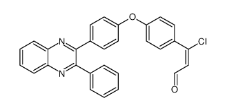 3-chloro-3-[4-[4-(3-phenylquinoxalin-2-yl)phenoxy]phenyl]prop-2-enal结构式