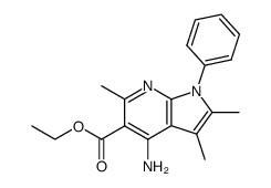 4-amino-2,3,6-trimethyl-1-phenyl-1H-pyrrolo[2,3-b]pyridine-5-carboxylic acid ethyl ester结构式