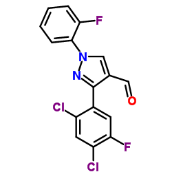 3-(2,4-Dichloro-5-fluorophenyl)-1-(2-fluorophenyl)-1H-pyrazole-4-carbaldehyde structure