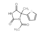 1-acetyl-5-methyl-5-thiophen-2-yl-imidazolidine-2,4-dione Structure