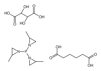 (2R,3R)-2,3-dihydroxybutanedioic acid,hexanedioic acid,tris(2-methylaziridin-1-yl)phosphane Structure