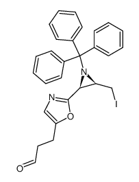 (2S,3R)-3-iodomethyl-2-(3-oxopropyloxazol-2-yl)-1-tritylaziridine Structure