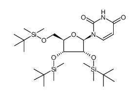 1-[(2R,3R,4R,5R)-3,4-bis(tert-butyldimethylsilanyloxy)-5-tert-butyldimethylsilyloxymethyl-tetrahydrofuran-2-yl]-1H-pyrimidine-2,4-dione Structure