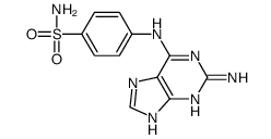 4-[(2-amino-7H-purin-6-yl)amino]benzenesulfonamide结构式