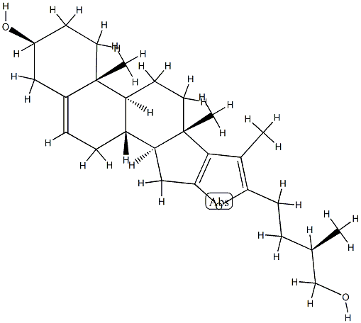 (25R)-Furosta-5,16,20(22)-triene-3β,26-diol Structure