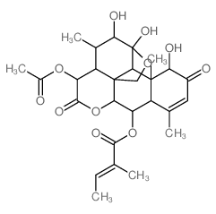 Picras-3-ene-2,16-dione,15-(acetyloxy)-11,20-epoxy-1,11,12-trihydroxy-6-[[(2E)-2-methyl-1-oxo-2-butenyl]oxy]-,(1b,6a,11b,12a,15b)- (9CI) Structure