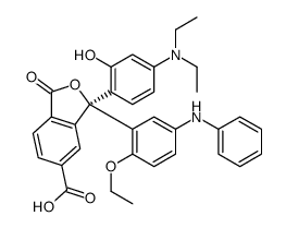 3-[4-(Diethylamino)-2-hydroxyphenyl]-3-[2-ethoxy-5-(phenylamino)phenyl]-1,3-dihydro-1-oxo-5-isobenzofurancarboxylic acid结构式