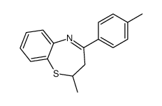 2-methyl-4-(4-methylphenyl)-2,3-dihydro-1,5-benzothiazepine结构式