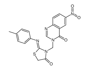 2-(4-methylphenyl)imino-3-[(6-nitro-4-oxoquinazolin-3-yl)methyl]-1,3-thiazolidin-4-one Structure