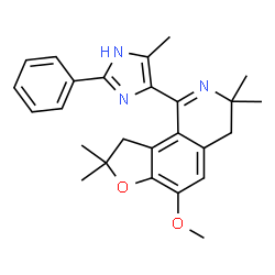 Furo[2,3-h]isoquinoline,3,4,8,9-tetrahydro-6-methoxy-3,3,8,8-tetramethyl-1-(5-methyl-2-phenyl-1H-imidazol-4-yl)- (9CI)结构式