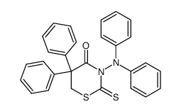 3-Diphenylamino-5,5-diphenyl-2-thioxo-tetrahydro-(4H)-1,3-thiazin-4-on结构式