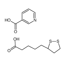 5-[(3R)-dithiolan-3-yl]pentanoic acid,pyridine-3-carboxylic acid Structure