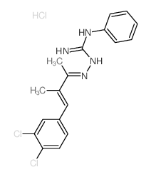 Hydrazinecarboximidamide,2-[3-(3,4-dichlorophenyl)-1,2-dimethyl-2-propen-1-ylidene]-N-phenyl-,hydrochloride (1:1) structure