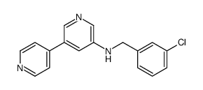 N-[(3-chlorophenyl)methyl]-5-pyridin-4-ylpyridin-3-amine结构式