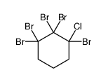 1,1,2,2,3-pentabromo-3-chlorocyclohexane Structure