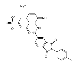 sodium 6-amino-5-[[2,3-dihydro-1,3-dioxo-2-(p-tolyl)-1H-isoindol-5-yl]azo]-4-hydroxynaphthalene-2-sulphonate structure