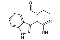 1-Piperazinecarboxaldehyde, 2-(1H-indol-3-yl)-3-oxo- structure