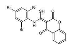 (3Z)-3-[sulfanyl-(2,4,6-tribromoanilino)methylidene]chromene-2,4-dione结构式
