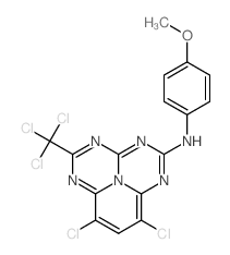 2-(p-anisidino)-7,9-dichloro-5-trichloromethyl-1,3,4,6,9b-pentaazaphenalene Structure