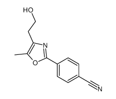 4-[4-(2-hydroxyethyl)-5-methyl-1,3-oxazol-2-yl]benzonitrile结构式