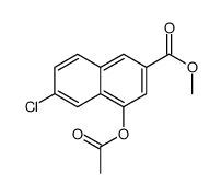 4-(乙酰基氧基)-6-氯-2-萘羧酸甲酯结构式