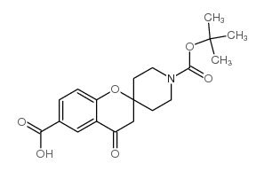 6-羧基-4-氧代螺[苯并二氢吡喃-2,4-哌啶]-1-羧酸叔丁酯结构式