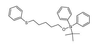 tert-Butyl-diphenyl-(5-phenylsulfanyl-pentyloxy)-silane结构式