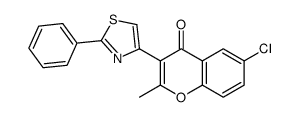 6-chloro-2-methyl-3-(2-phenyl-1,3-thiazol-4-yl)chromen-4-one结构式
