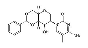 D-Altritol, 2-(4-amino-5-methyl-2-oxo-1(2H)-pyrimidinyl)-1,5-anhydro-2-deoxy-4,6-O-[(R)-phenylmethylene] Structure