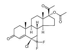 6β-Chlor-6α,7α-difluormethylen-17α-acetoxy-3,20-dioxo-pregnen-4 Structure