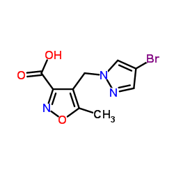 4-[(4-Bromo-1H-pyrazol-1-yl)methyl]-5-methyl-1,2-oxazole-3-carboxylic acid结构式