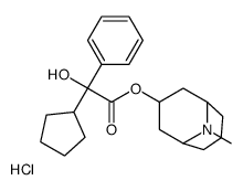 (9-methyl-9-azoniabicyclo[3.3.1]non-7-yl) 2-cyclopentyl-2-hydroxy-2-ph enyl-acetate chloride结构式