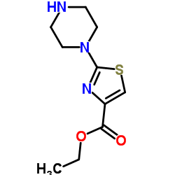 2-(1-哌嗪)-4-噻唑羧酸乙酯结构式