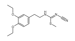 methyl N'-cyano-N-(3,4-diethoxyphenethyl)carbamimidothioate结构式