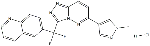 6-[二氟[6-(1-甲基-1H-吡唑-4-基)-1,2,4-三氮唑并[4,3-B]哒嗪-3-基]甲基]-喹啉盐酸盐结构式