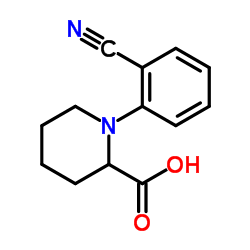 1-(2-Cyanophenyl)-2-piperidinecarboxylic acid结构式