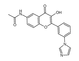 2-[(3-imidazol-1-yl)-phenyl]-3-hydroxy-6-acetamido-4H-1-benzopyran-4-one Structure