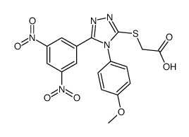 2-[[5-(3,5-dinitrophenyl)-4-(4-methoxyphenyl)-1,2,4-triazol-3-yl]sulfanyl]acetic acid Structure