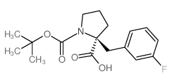(S)-1-(TERT-BUTOXYCARBONYL)-2-(3-FLUOROBENZYL)PYRROLIDINE-2-CARBOXYLIC ACID结构式